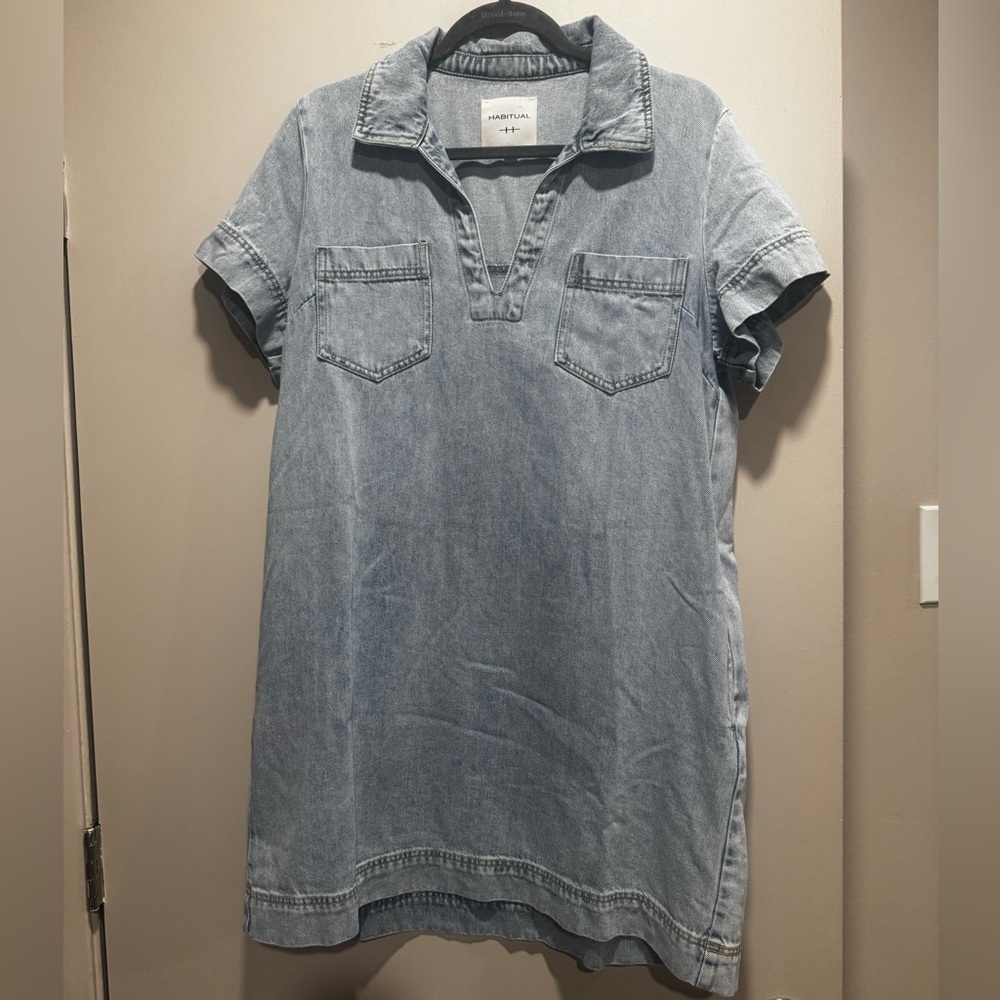 Habitual Casual Denim Shirt Dress